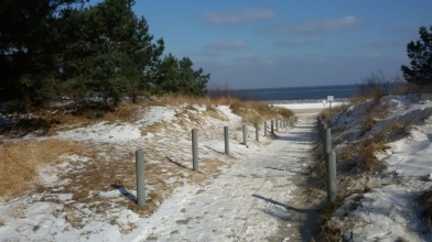 StrandÃ¼bergang im Winter